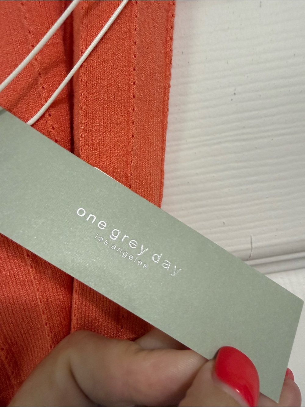 One Grey Day Persimmon V-Neck Wrap Dress - Picture 4 of 4
